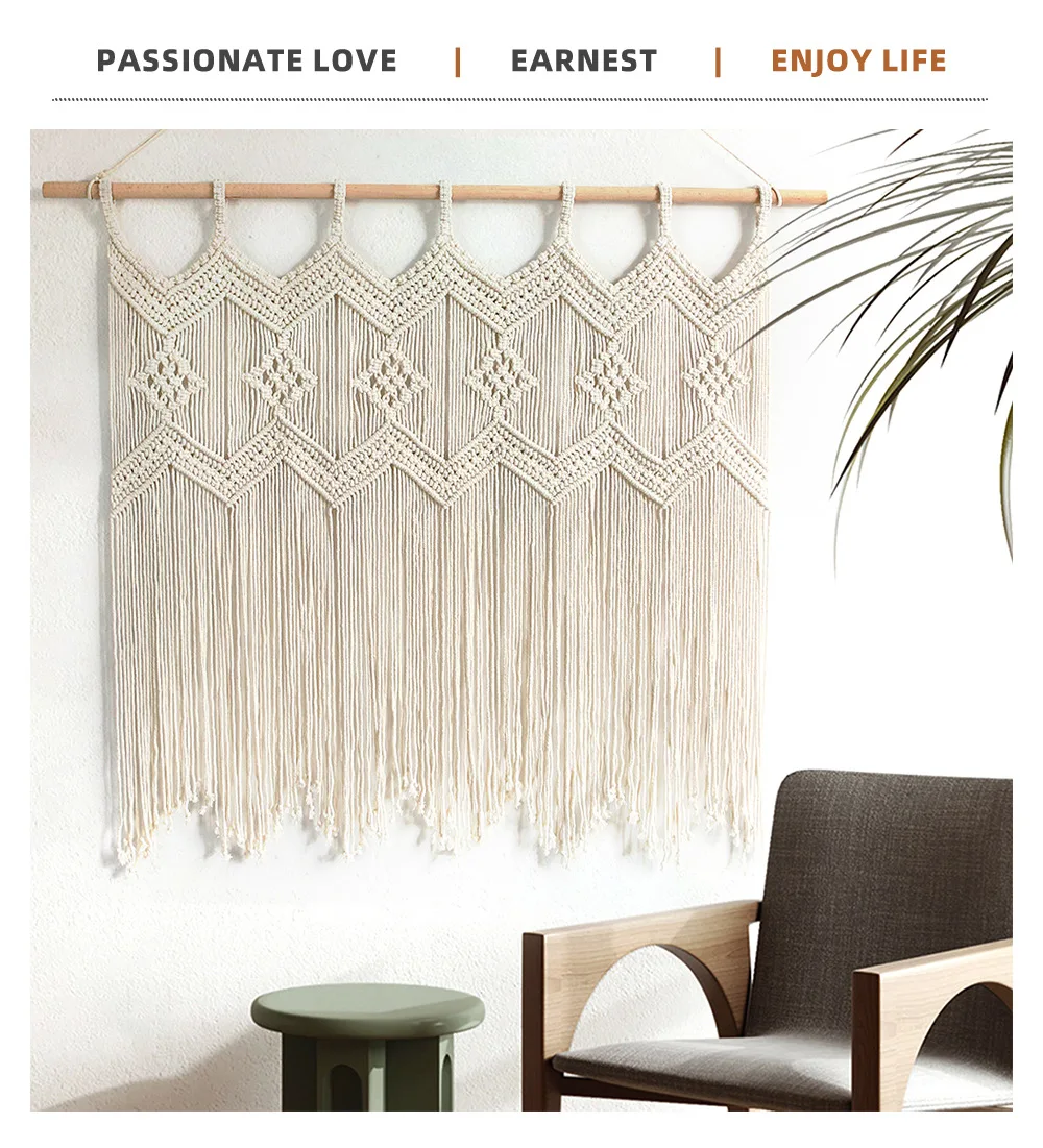 Nordic Boho Macrame Woven Lampshade - Handcrafted Pendant Light Cover 5 S2171634980da4f37a1a6ca57ee7e98c3V