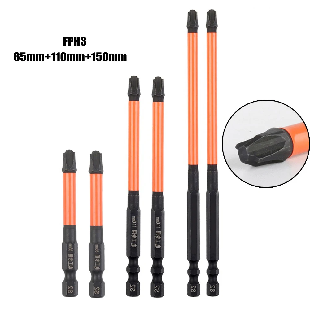 6pcs FPH3 Magnetic Special Slotted Cross Screwdriver Bit Phosphating Alloy Steel Rust Proof For Electrician Hand Tools 65-150mm
6pcs FPH3 Magnetic Special Slotted Cross Screwdriver Bit Phosphating Alloy Steel Rust Proof For Electrician Hand Tools 65-150mm