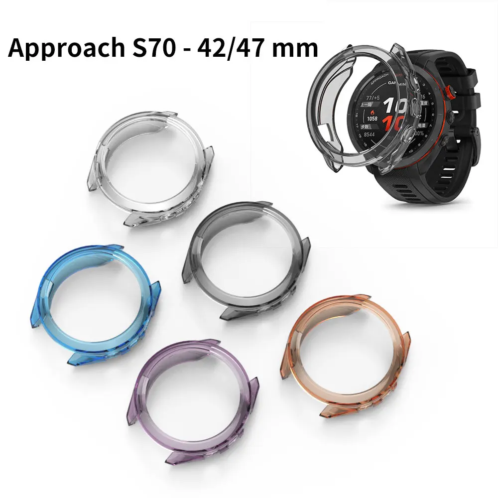 

Watch Protective Case Cover For Garmin Approach S70 47mm 42mm Soft Tpu Smartwatch Shockproof Protector Shell Anti-Scratch