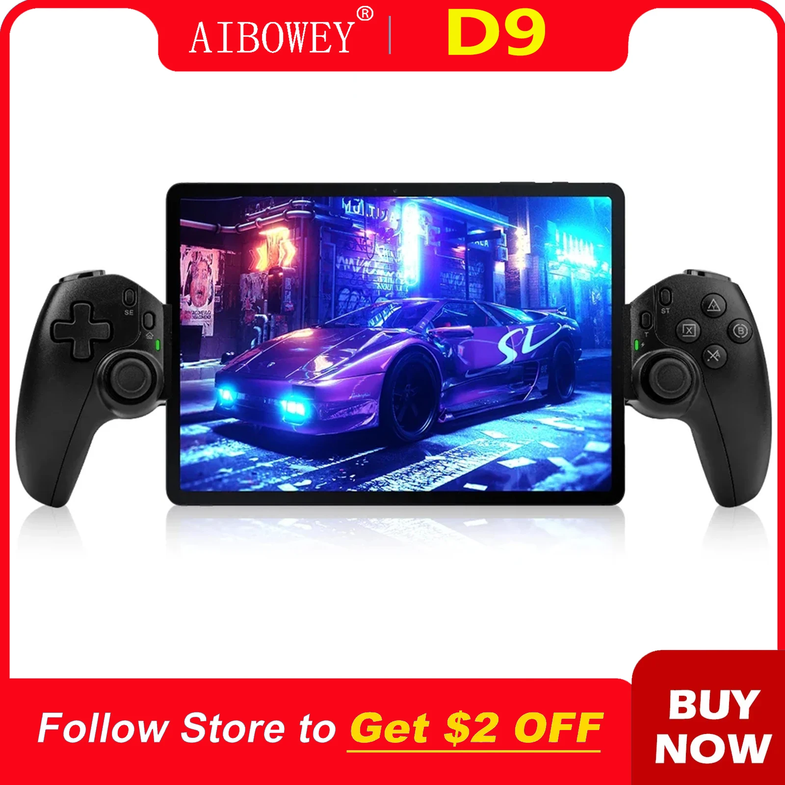 

Aibowey D9 Mobile Phone Gamepad Dual Vibration Bluetooth 5.2 Wireless Gaming Controller 6-axis Gyro for Switch/PS3/PS4