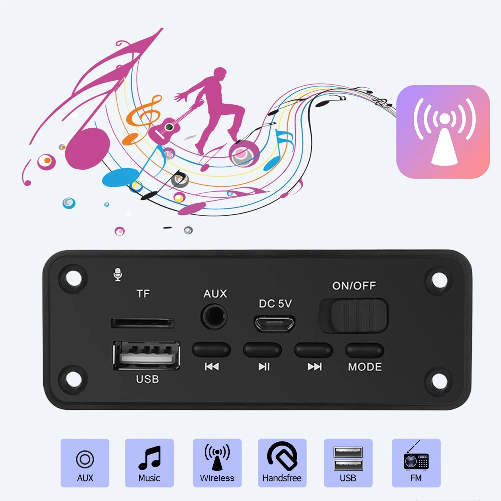 2x3 Вт усилитель автомобильный FM-радиомодуль MP3-плеер декодер плата Bluetooth-Совместимость 5,0 пульт дистанционного управления MP3 музыкальный плеер динамик 
2x3 Вт усилитель автомобильный FM-радиомодуль MP3-плеер декодер плата Bluetooth-Совместимость 5,0 пульт дистанционного управления MP3 музыкальный плеер динамик