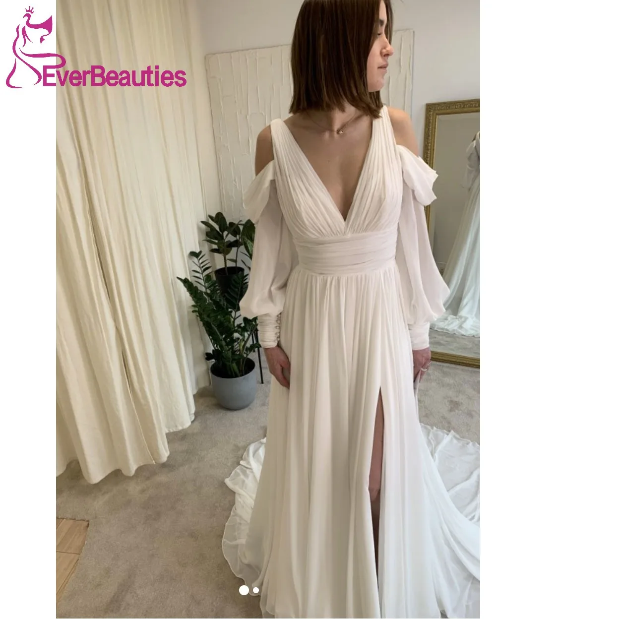 Chiffon Wedding Dresses for Women Off Shoulder Vestidos De Novia Beach Wedding Gown Long Sleeve Robe De Mariee Bride Dress 2023
Chiffon Wedding Dresses for Women Off Shoulder Vestidos De Novia Beach Wedding Gown Long Sleeve Robe De Mariee Bride Dress 2023