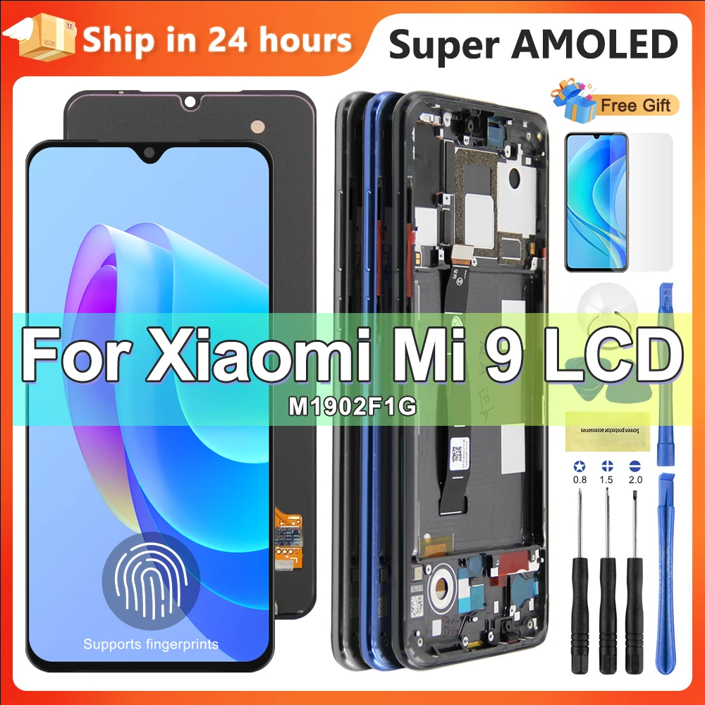 

6.39'' AMOLED For Xiaomi Mi 9 LCD Display M1902F1G M1902F1A Touch Screen Digitizer Assembly Replacement For Xiaomi Mi9 Display