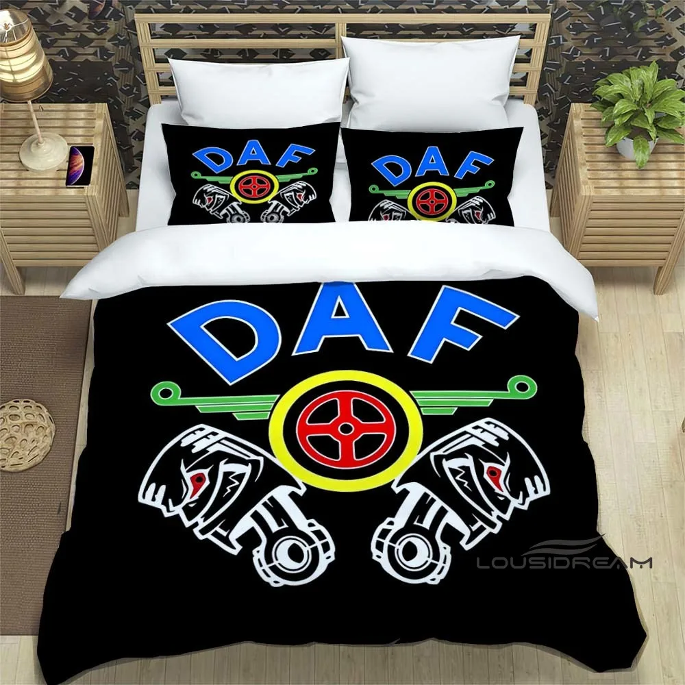 

DAF Truck Logo Printing Bedding Set Fashion 3D Home Decoration Boy Girl King Size Bedding Set Quilt Cover Pillowcas