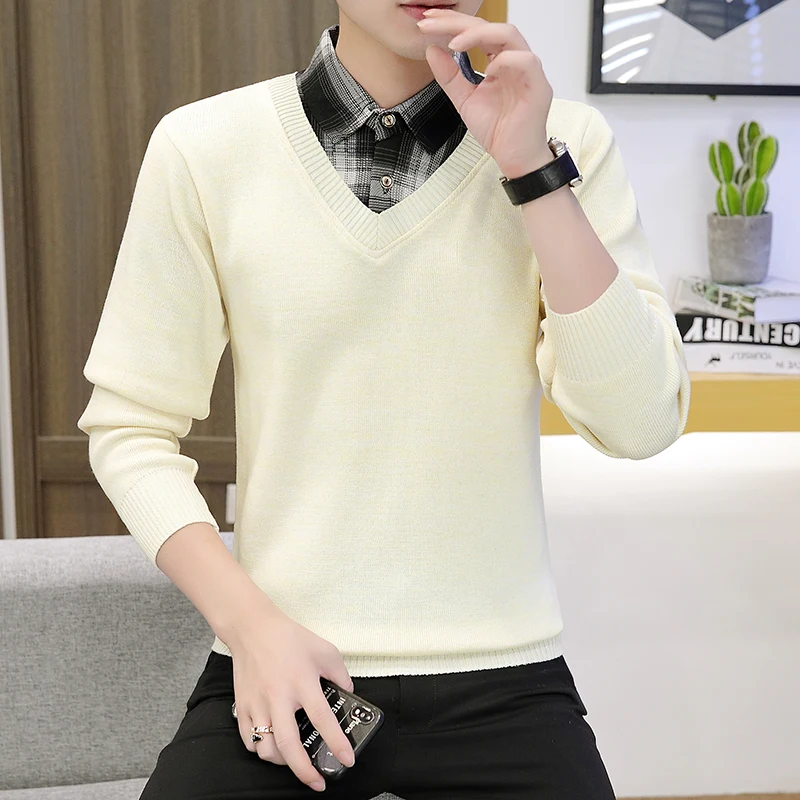New Arrival Autumn/Winter Korean Style Men Base Shirts Men's Fake Two Pieces Sweater Shirt Collar Pullover Male M-3XL M842
New Arrival Autumn/Winter Korean Style Men Base Shirts Men's Fake Two Pieces Sweater Shirt Collar Pullover Male M-3XL M842