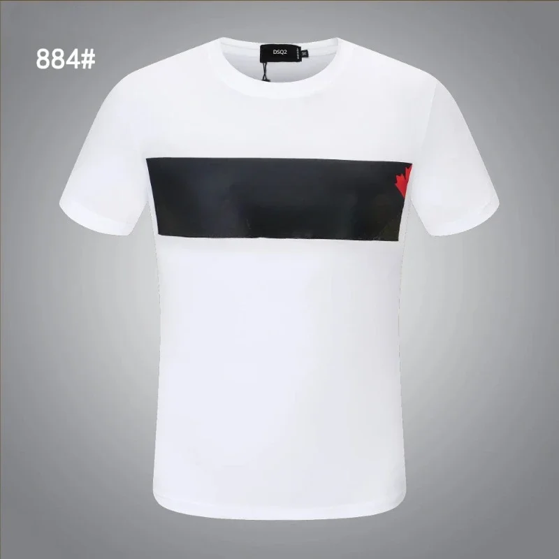 

Brand Dsq2 Men's T-shirt Fashion Round Neck Top Pure Cotton Printed ICON T-shirt Multicol Black White M-3XL