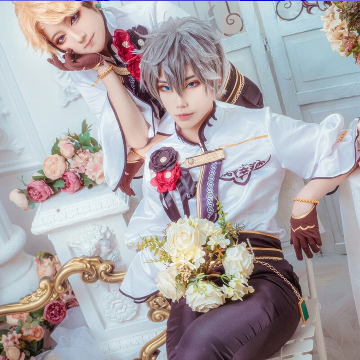 Anime Ensemble Stars Knights Tsukinaga Leo/Tsukasa/Izumi/Arashi/Ritsu Cosplay Costume Uniform Party Halloween Role Play Clothing 
Anime Ensemble Stars Knights Tsukinaga Leo/Tsukasa/Izumi/Arashi/Ritsu Cosplay Costume Uniform Party Halloween Role Play Clothing