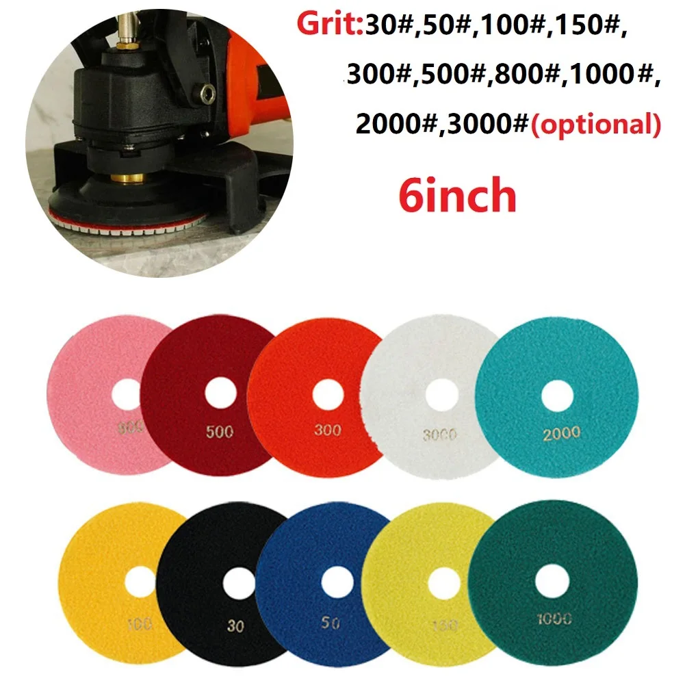 6 Inch 150mm Dry/wet Diamond Polishing Pads Flexible Grinding Discs For Granite Dry Use Sharp Flexible Sanding Disc Resin Bond
6 Inch 150mm Dry/wet Diamond Polishing Pads Flexible Grinding Discs For Granite Dry Use Sharp Flexible Sanding Disc Resin Bond
