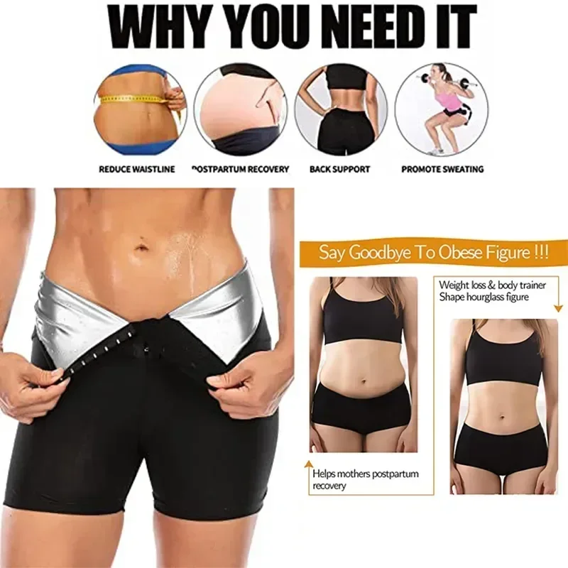 

Women Trainer Thermo Tummy Weight Hot Control Slimming Pants Loss Capris Compression Sweat Shaper Body Shorts High Waist Sauna
