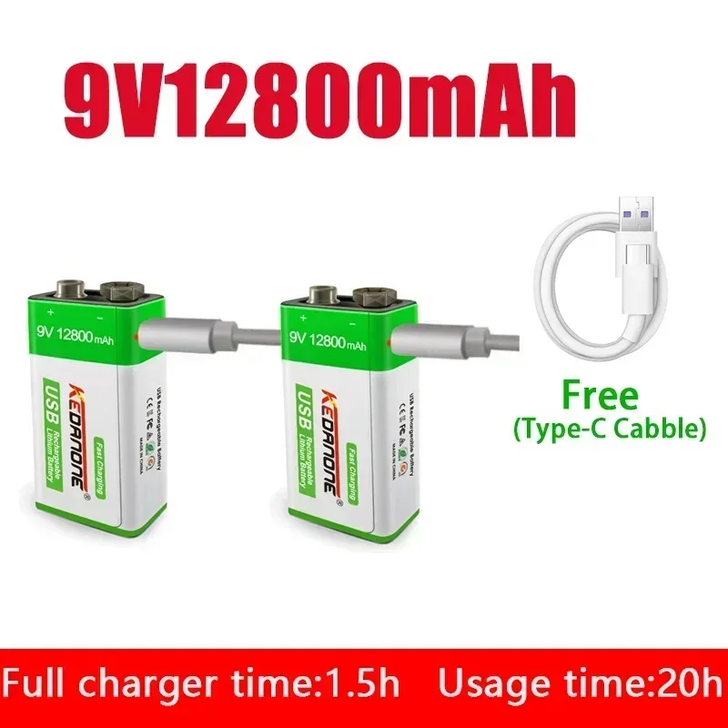 NEW 9V 12800mAh li-ion Rechargeable battery Micro USB Batteries 9 v lithium for Multimeter Microphone Toy Remote Control KTV use
NEW 9V 12800mAh li-ion Rechargeable battery Micro USB Batteries 9 v lithium for Multimeter Microphone Toy Remote Control KTV use