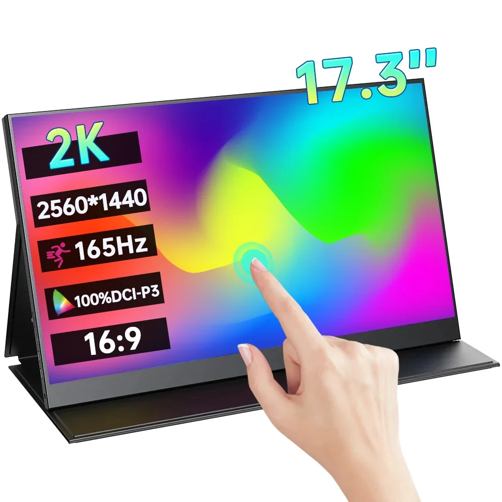 17.3 Inch 2K 165Hz Touchscreen Portable Monitor 100%DCI-P3 16:9 HDR 1MS FreeSync IPS Screen Game Display For PC XBox PS5 Switch
17.3 Inch 2K 165Hz Touchscreen Portable Monitor 100%DCI-P3 16:9 HDR 1MS FreeSync IPS Screen Game Display For PC XBox PS5 Switch