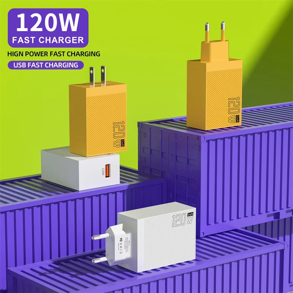 120W USB GaN Charger EU/US Plug QC3.0 Universal Quick Fast Charging Mobile Phone USB Wall Adapter for Oneplus Huawei Xiaomi 15 120W USB GaN Charger EU/US Plug QC3.0 Universal Quick Fast Charging Mobile Phone USB Wall Adapter for Oneplus Huawei Xiaomi 15