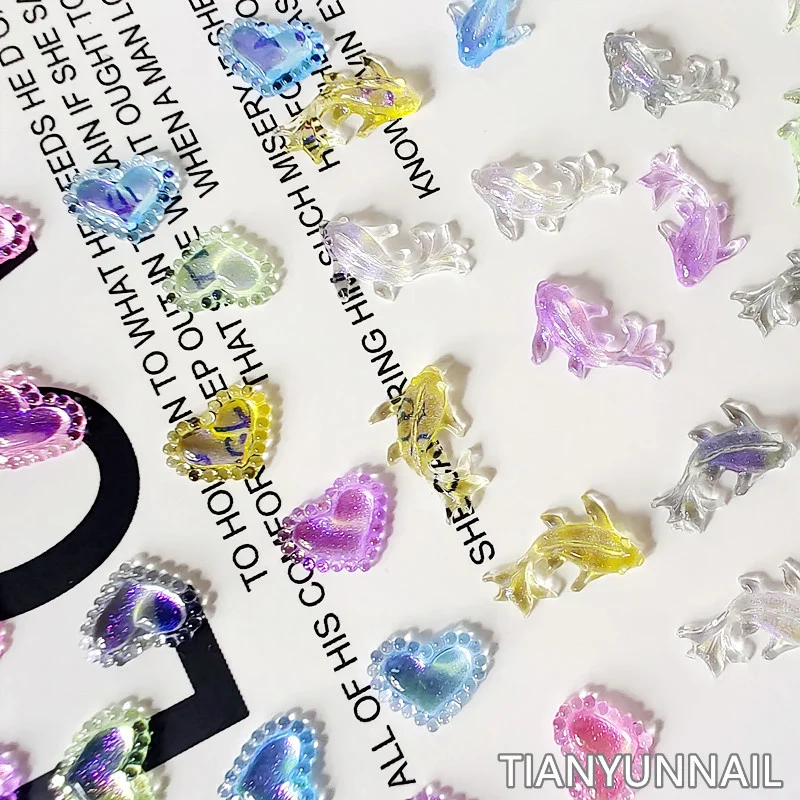 100Pcs Candy Color Dolphin/Cat Crystal Nail Art Rhinestones Aurora Heart/Candy Nail Art Charms DIY Mixed Shape Nail Decorations
100Pcs Candy Color Dolphin/Cat Crystal Nail Art Rhinestones Aurora Heart/Candy Nail Art Charms DIY Mixed Shape Nail Decorations