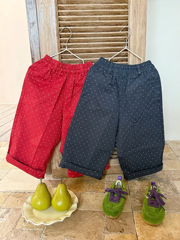 2025 Autumn New Children Loose Trousers Cotton Girls Polka Dot Casual Pants Boys Harem Pants Kids Straight Pants Baby Clothes 7 S217ea99c26f042fea45c444e5697e162R