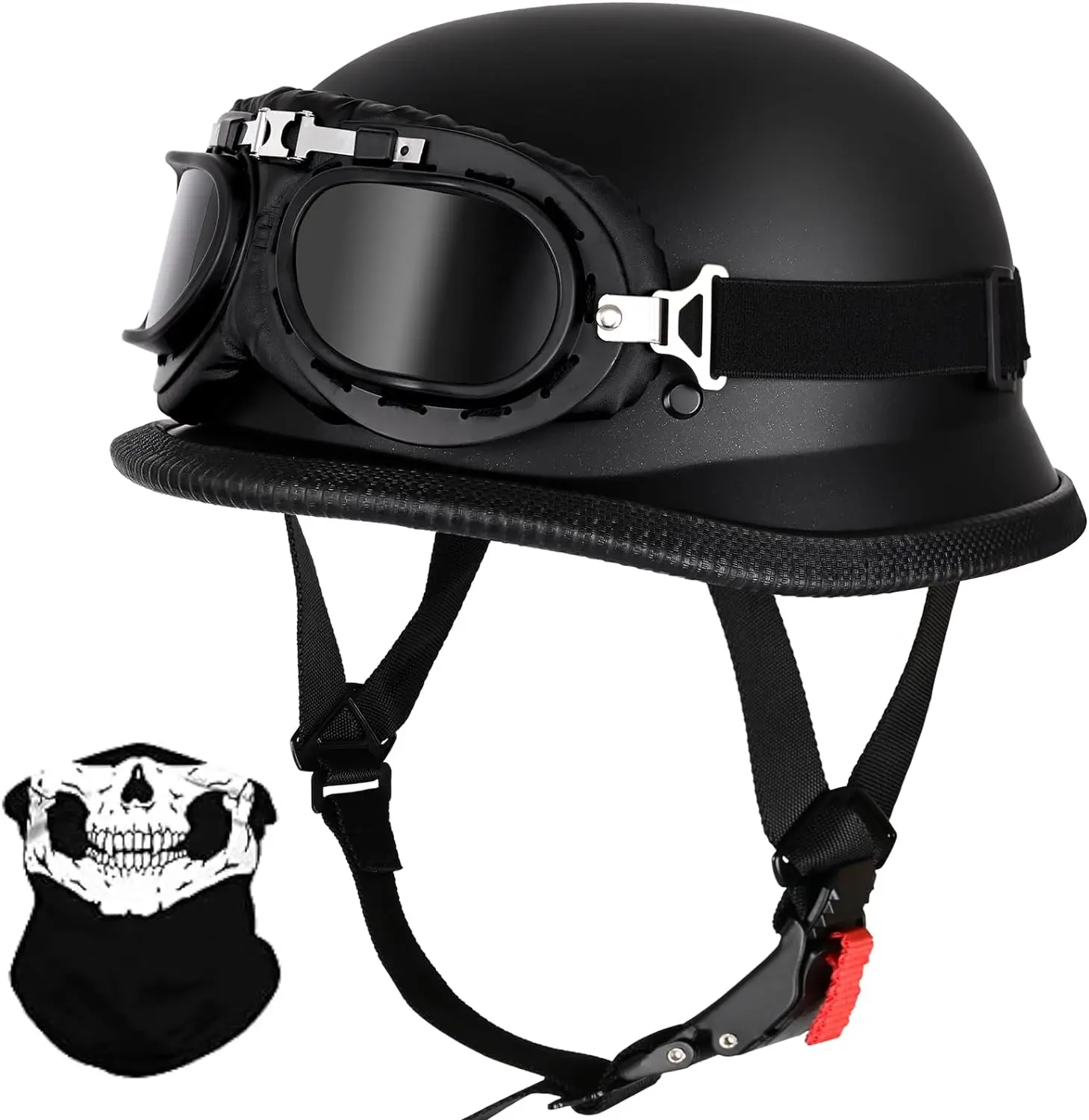 

Мотоциклетный шлем, полушлем в немецком стиле, Кепка с черепом, Взрослый мужской и женский полузащитный шлем, одобрено DOT