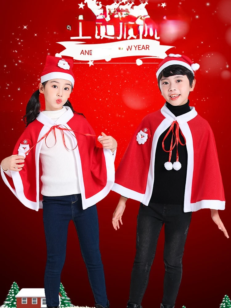 

Baby Girl Boy Christmas Cloak Deer Winter Infant Toddler Hooded Cape Cotton Child Jacket Xmas Party Costume Baby Clothes