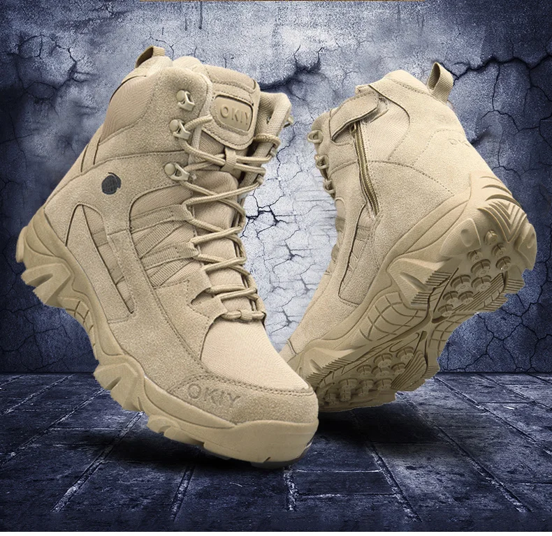 

2023 Military Ankle Boots Men Outdoor Genuine Leather Tactical Combat Man Boots Army Hunting Work Boots For Men Shoes Casual Bot