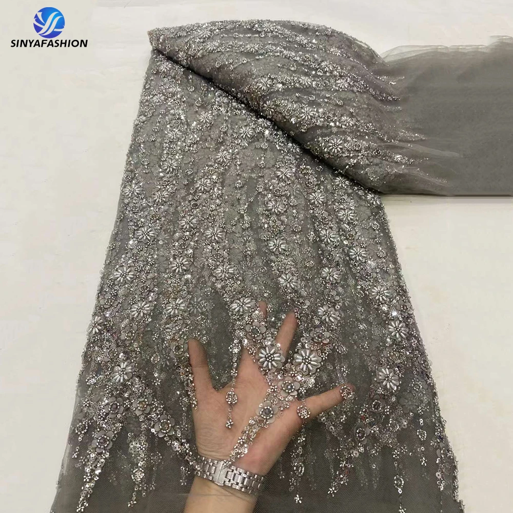 Sinya Embroidery Sequins Pearls Beads French Wedding Bridal Gown Dress Lace High Quality 5 Yards Luxury Beaded Mesh Lace Clothes
Sinya Embroidery Sequins Pearls Beads French Wedding Bridal Gown Dress Lace High Quality 5 Yards Luxury Beaded Mesh Lace Clothes