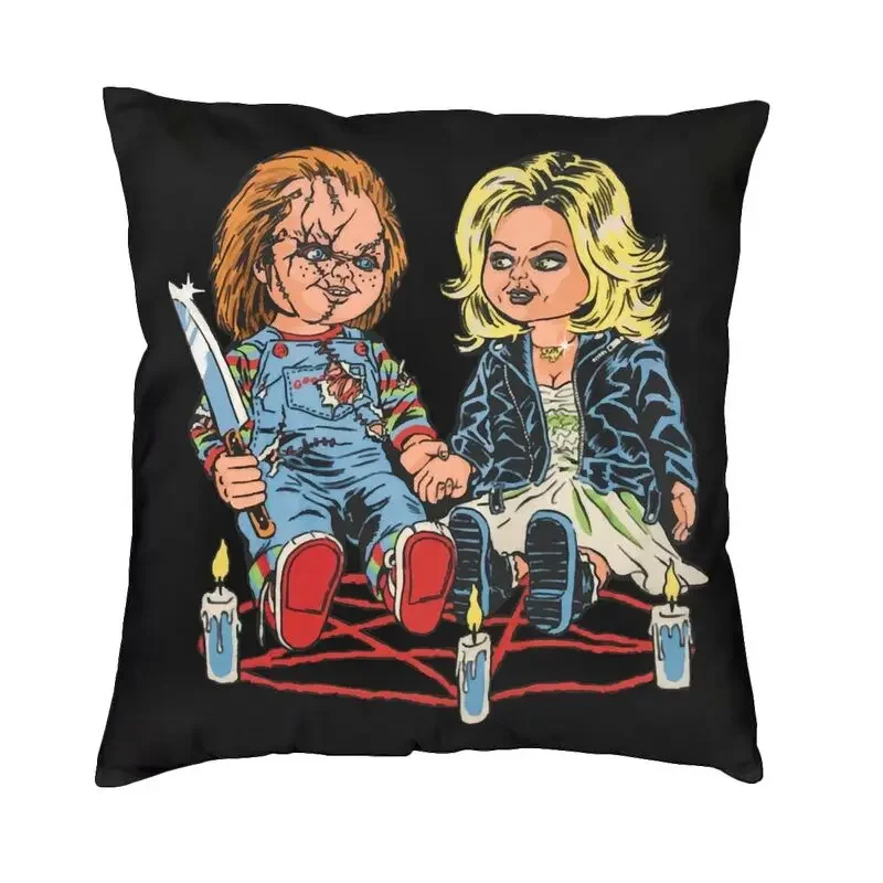 

Vintage CHILD'S PLAY chuky bride cushion covers 45x45cm polyester killer doll throw pillow case for sofa pillowcase decoration