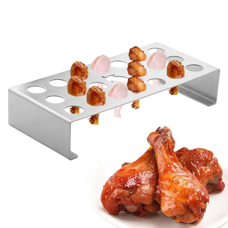 

Jalapeno Pepper Grill Rack Pepper Grilling Racks Chili Pepper Chicken Legs Roasting Rack 21-Holes BBQ Grill Smoker Accessories