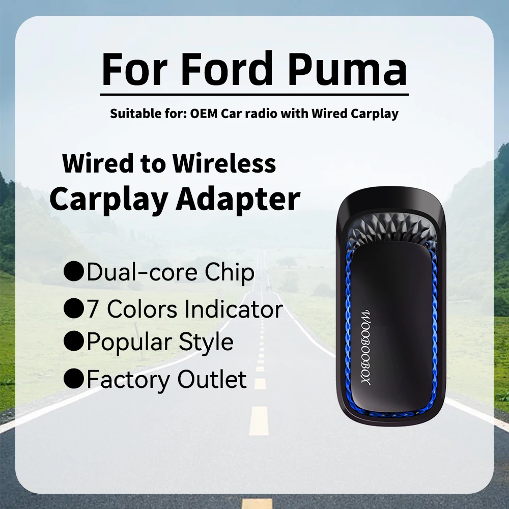 

Смарт RGB Carplay AI Box для Ford Puma Car OEM проводной CarPlay для беспроводного USB-адаптера, мини-автомобильный беспроводной адаптер BT Connect