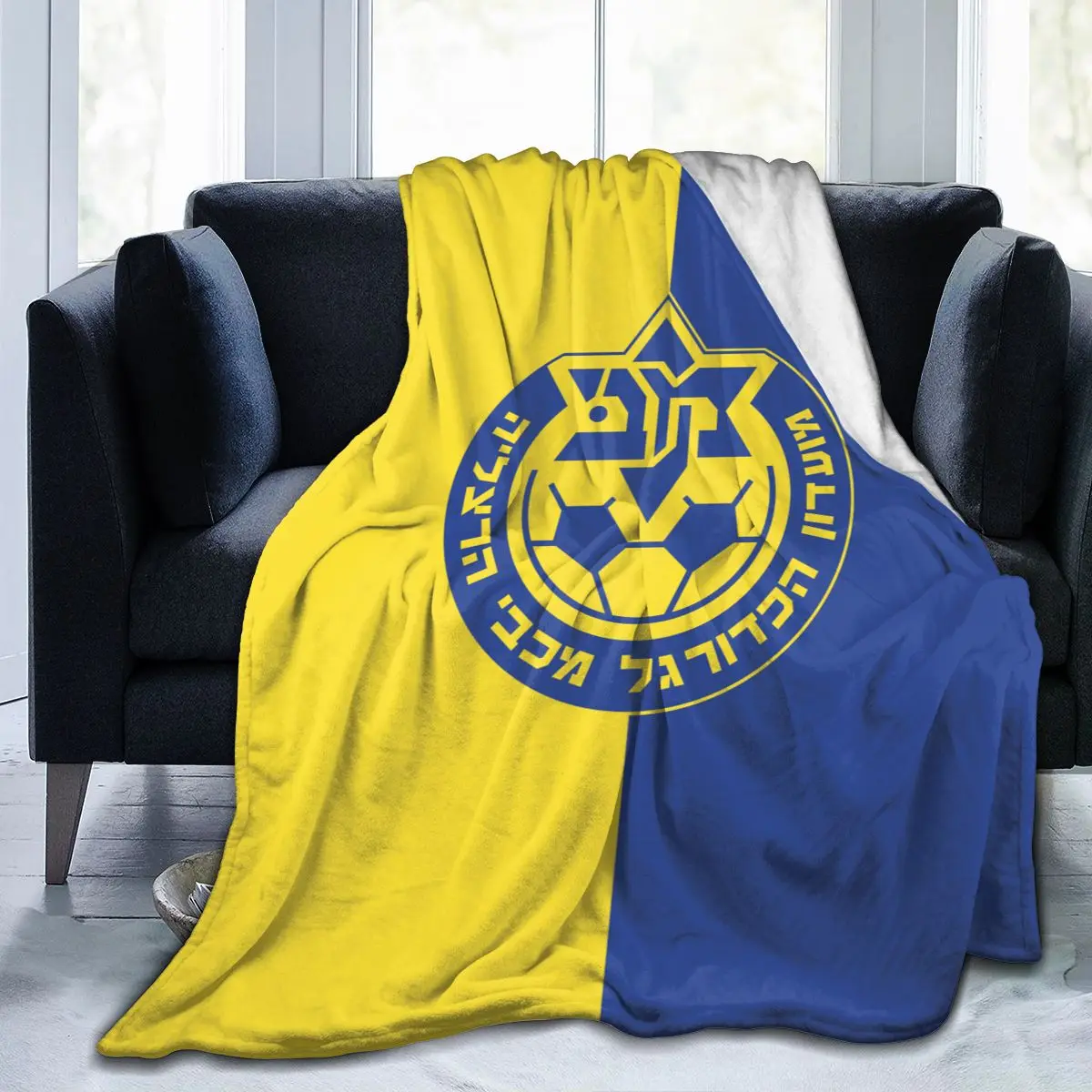 

Maccabi Herzeliya All Season Fleece Blanket Throw Ultra Soft Flannel Blanket Digital Printed Premium Fluffy Microfiber Fleece