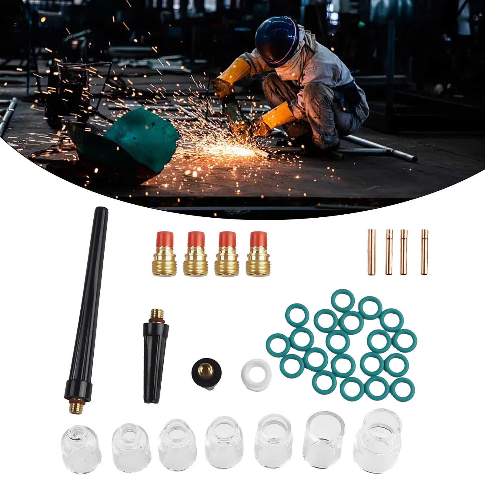 Durable Glass Set TIG Gas Lens 13N21-13N24 20xO-ring 4-12 Glass 41V24 41V33 45V42-45V45 For DB SR WP 9 20 25 TIG
Durable Glass Set TIG Gas Lens 13N21-13N24 20xO-ring 4-12 Glass 41V24 41V33 45V42-45V45 For DB SR WP 9 20 25 TIG