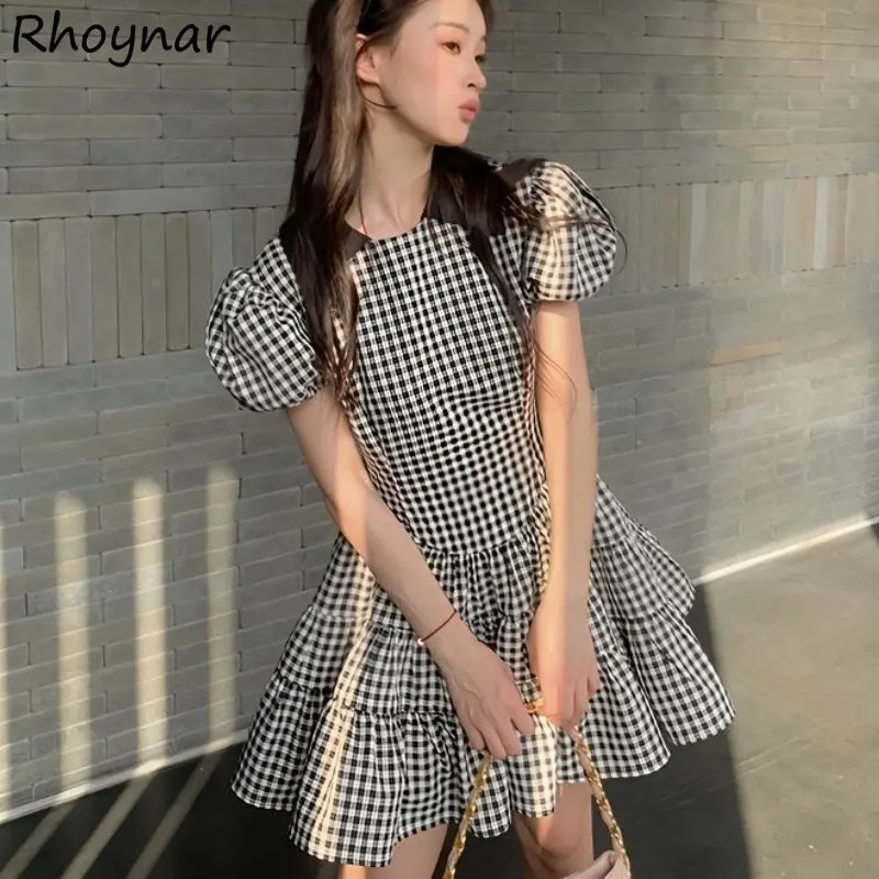 Plaid Mini Dresses Women Puff Sleeve Kawaii Clothes A-line Princess Summer Girlish Sweet Платье Женское Korean Fashion Aesthetic
Plaid Mini Dresses Women Puff Sleeve Kawaii Clothes A-line Princess Summer Girlish Sweet Платье Женское Korean Fashion Aesthetic