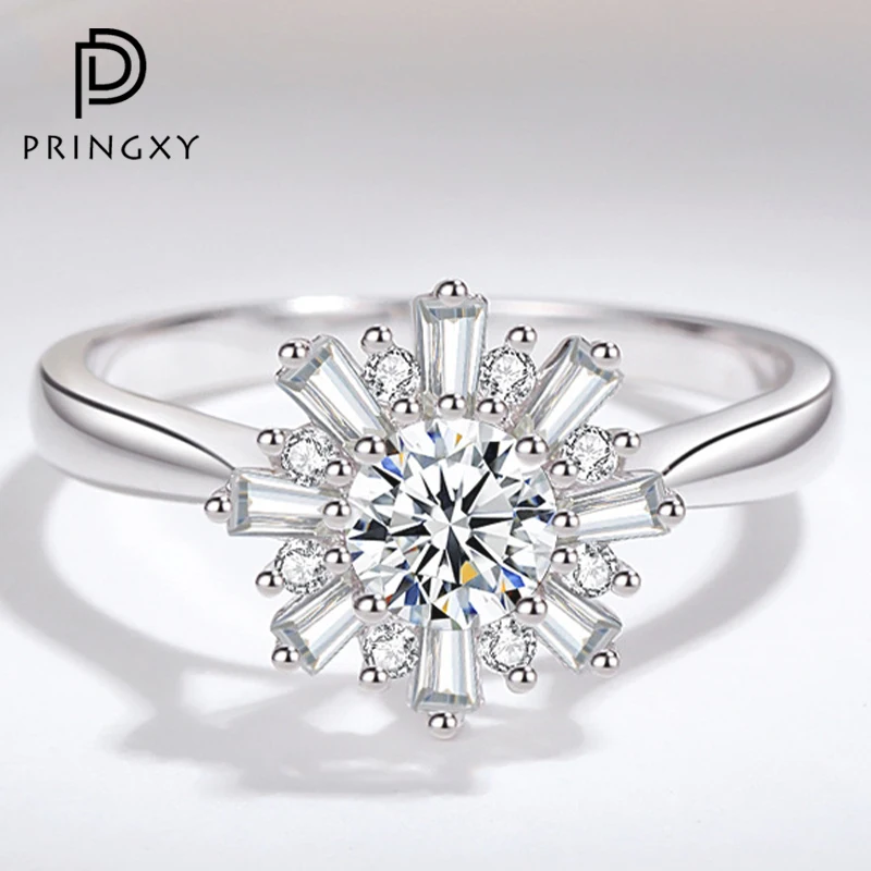 PRINGXY Chrysanthemum Flower Moissanite Diamond with GRA Certificate Ring For Women 925 Sterling Silver Wedding Fine Jewelry New
PRINGXY Chrysanthemum Flower Moissanite Diamond with GRA Certificate Ring For Women 925 Sterling Silver Wedding Fine Jewelry New