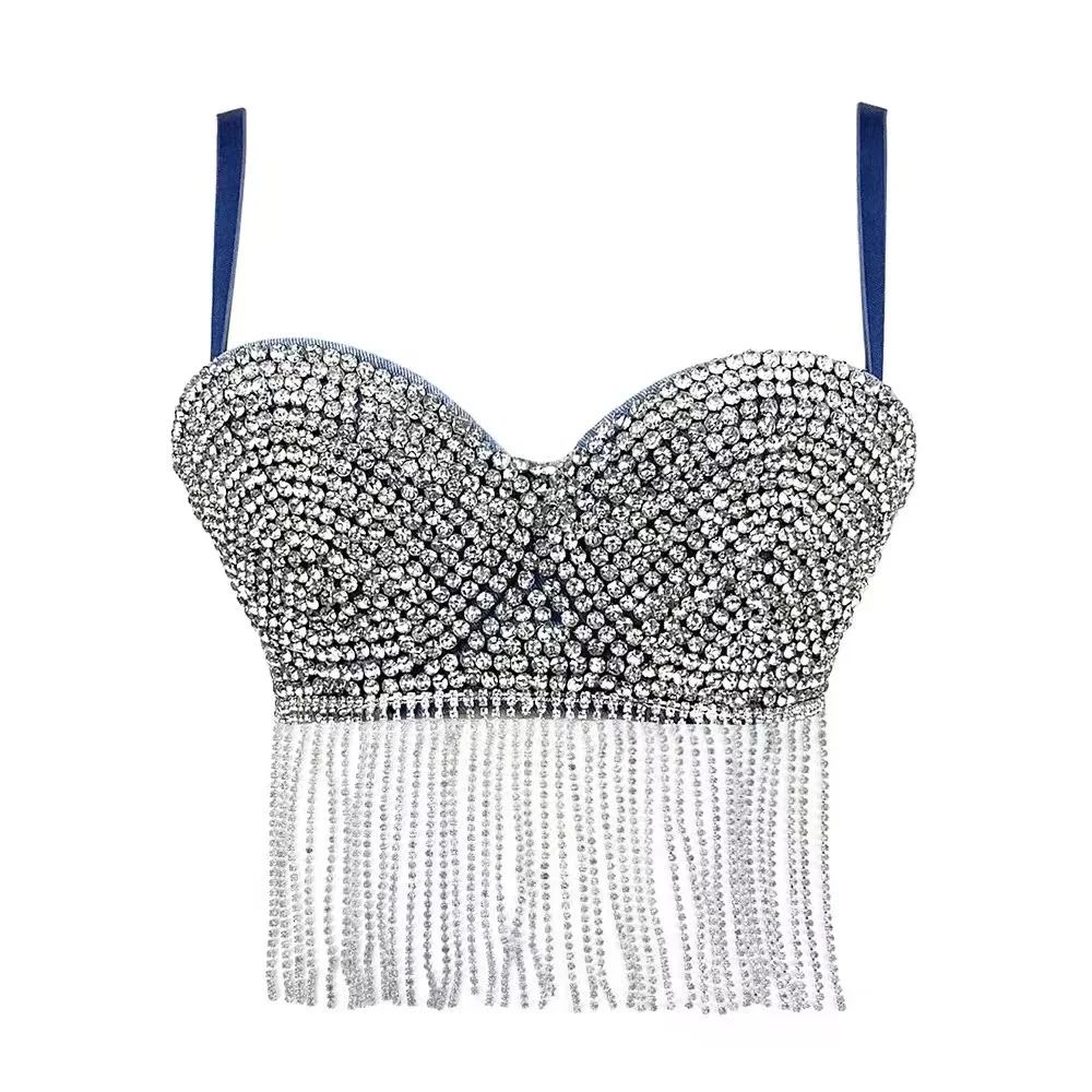 Sexy Trend Sequin Metal Chain Tassel Sling Women's y2k tops Rivet Design Slim Camisole Female 2023 Summer crop top
Sexy Trend Sequin Metal Chain Tassel Sling Women's y2k tops Rivet Design Slim Camisole Female 2023 Summer crop top