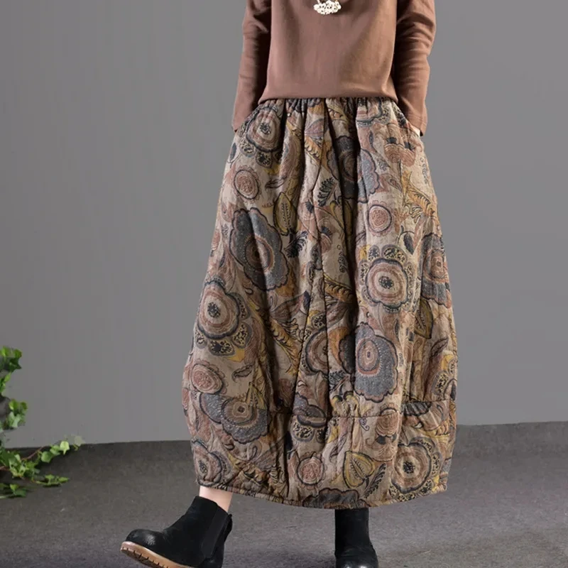 2023 Retro Art Fragmented Cotton Hemp Clip Cotton Skirts Women Autumn Winter New Elastic Waist Thickened Warm Cotton Skirt 158
2023 Retro Art Fragmented Cotton Hemp Clip Cotton Skirts Women Autumn Winter New Elastic Waist Thickened Warm Cotton Skirt 158