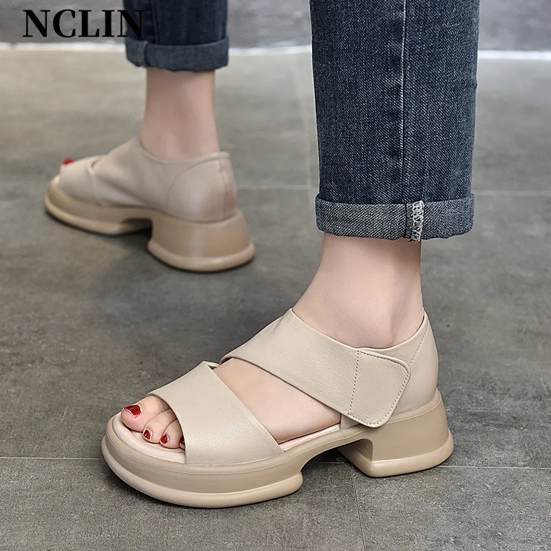 2024 New Summer Women Sandals Round Toe Chunky Heel Platform Shoes Genunine Leather High Heel GLADIATOR Sandals Women Handmade
2024 New Summer Women Sandals Round Toe Chunky Heel Platform Shoes Genunine Leather High Heel GLADIATOR Sandals Women Handmade