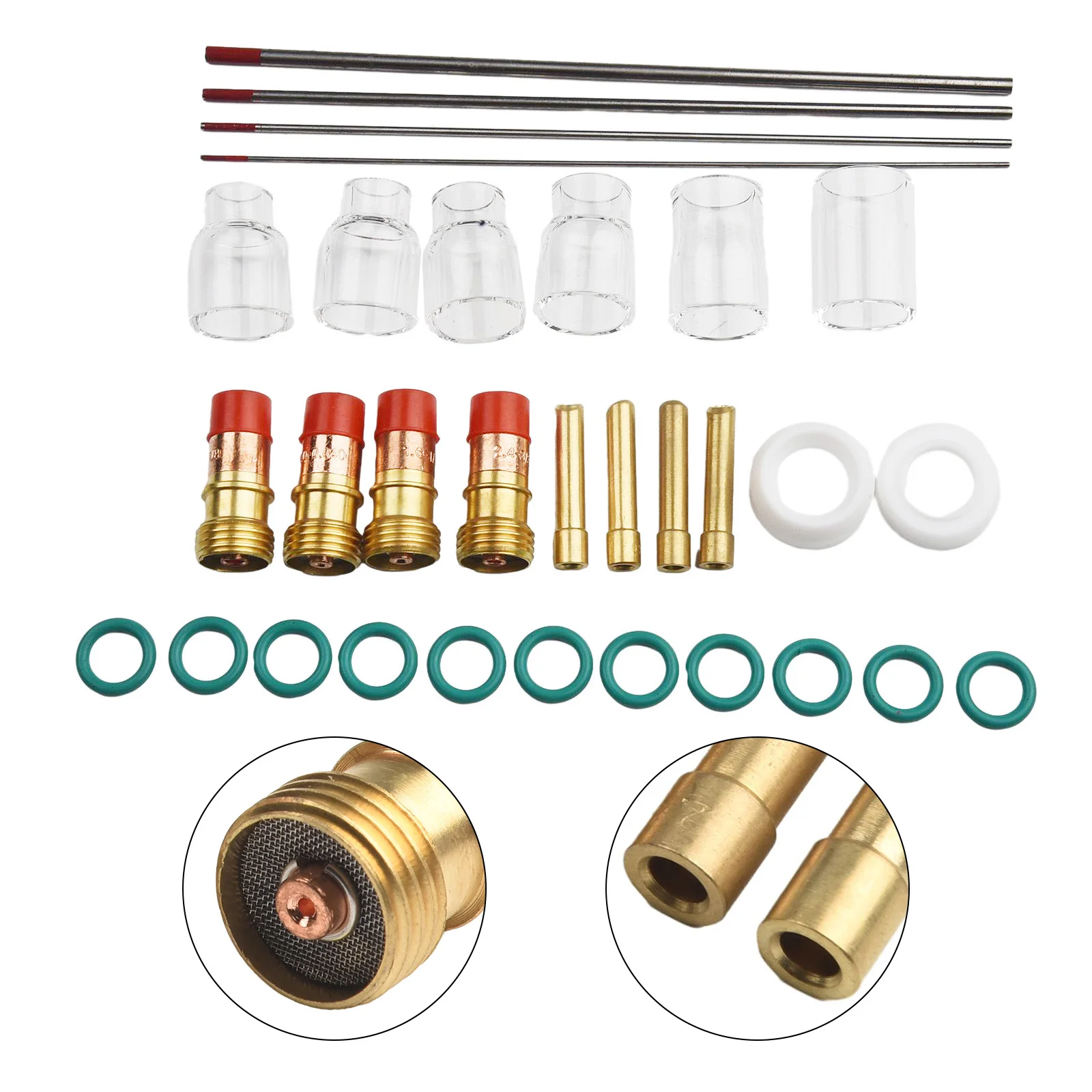 Gas Lens Cup Kit Welding Torch Accessories Convenient 30PCS Glass Cup Kit TIG Welding Torch Set For WP 17/18/26
Gas Lens Cup Kit Welding Torch Accessories Convenient 30PCS Glass Cup Kit TIG Welding Torch Set For WP 17/18/26