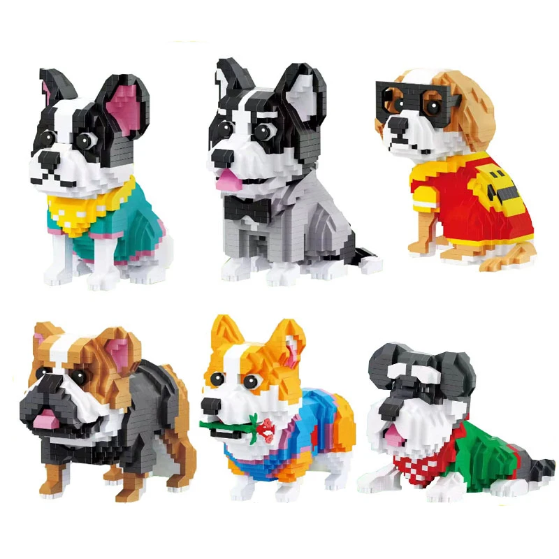 

Balody Cute Dog Mirco Building Blocks Husky Bulldog DIY Pets Model Schnauzer Labrador Retriever Mini Brick Figure Toys For Kids