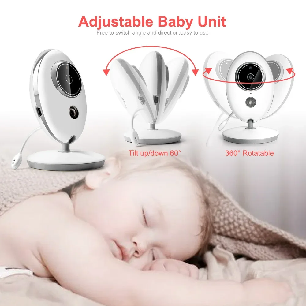

Wireless VB605 Radio LCD Audio Video Baby Monitor Nanny Music Intercom IR 24h Portable Baby Camera Baby Walkie Talkie Babysitter