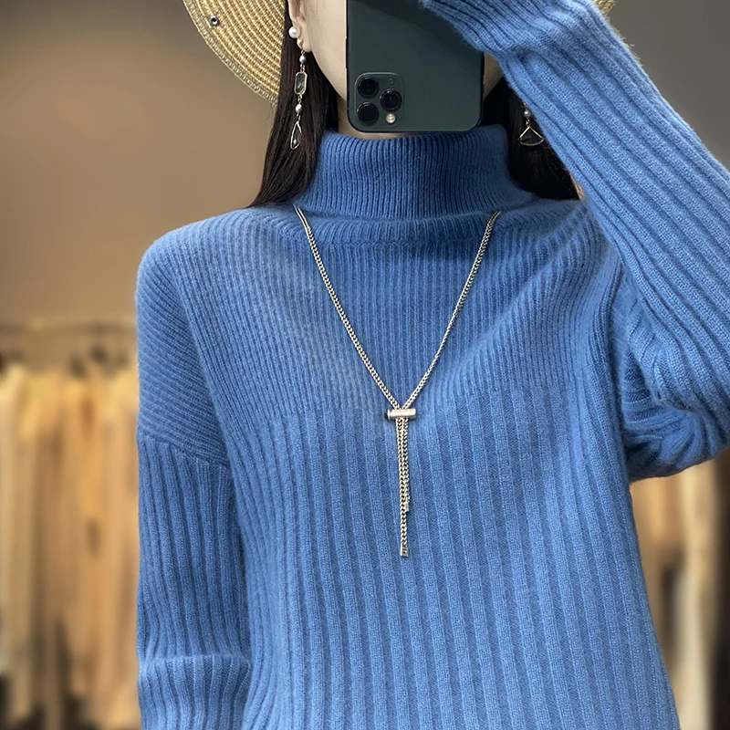 Autumn Winter New Sweater Women's 100% Pure Woolen Sweater Loose Fashion Pullover Turtleneck Long-sleeved Soft Top Bottoming
Autumn Winter New Sweater Women's 100% Pure Woolen Sweater Loose Fashion Pullover Turtleneck Long-sleeved Soft Top Bottoming