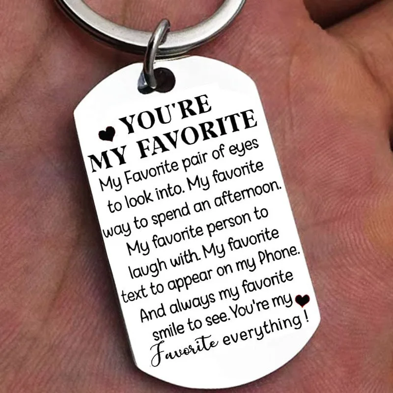 You're My Favorite Keychain for Wife From Husband, Gifts for Girlfriend Boyfriend Wife Husband, Valentines Day Gift
You're My Favorite Keychain for Wife From Husband, Gifts for Girlfriend Boyfriend Wife Husband, Valentines Day Gift