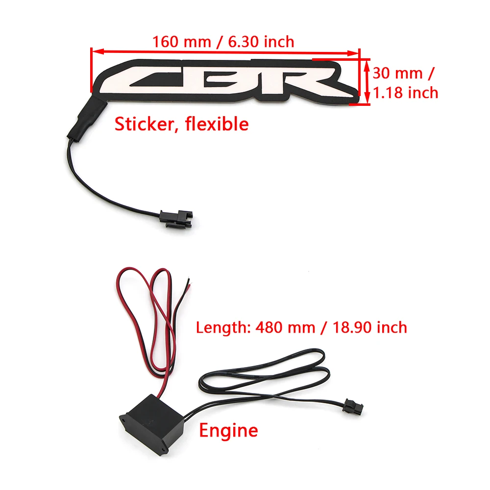 

DIY Flashing Stripe Luminous Sticker For HONDA CBR 125R 250R 300R 500R 650R 650F CB500X Night Riding Cold Light Signal Lamp