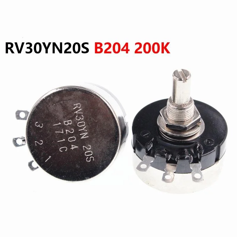 

Single Turn Carbon Film Potentiometer RV30YN20S B204 200K 3W Adjustable Resistor