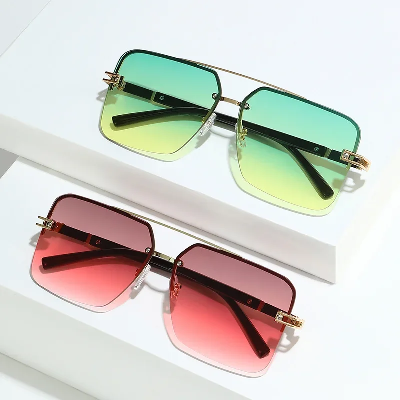Vintage Double Beam Square Alloy Frame Fashion Half Rim Sunglasses UV400 Casual Black Sunglasses Eyewear for Adult Women Men
Vintage Double Beam Square Alloy Frame Fashion Half Rim Sunglasses UV400 Casual Black Sunglasses Eyewear for Adult Women Men