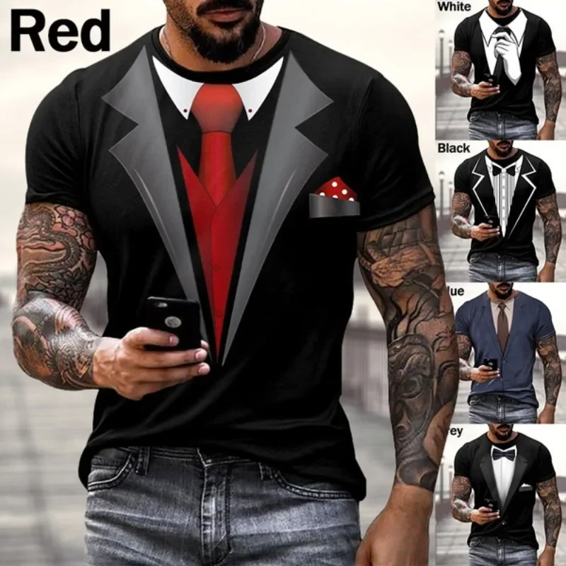 Men's Tuxedo Retro Tie Suit T-shirt Bow Tie 3d Print T-shirt Casual Short-sleeved Street Funny Fake Suit Cosplay Men's Clothing
Men's Tuxedo Retro Tie Suit T-shirt Bow Tie 3d Print T-shirt Casual Short-sleeved Street Funny Fake Suit Cosplay Men's Clothing