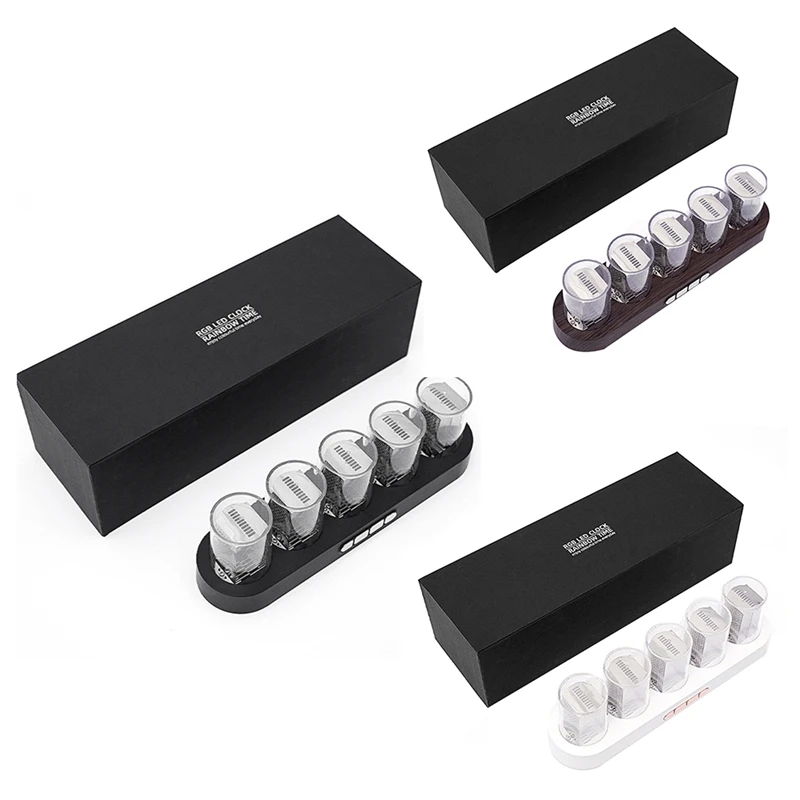 Digital Nixie Tube Clock With RGB LED Glows Light For Home Desktop Decoration DIY Idea Birthday Gift Easy To Use Black
Digital Nixie Tube Clock With RGB LED Glows Light For Home Desktop Decoration DIY Idea Birthday Gift Easy To Use Black