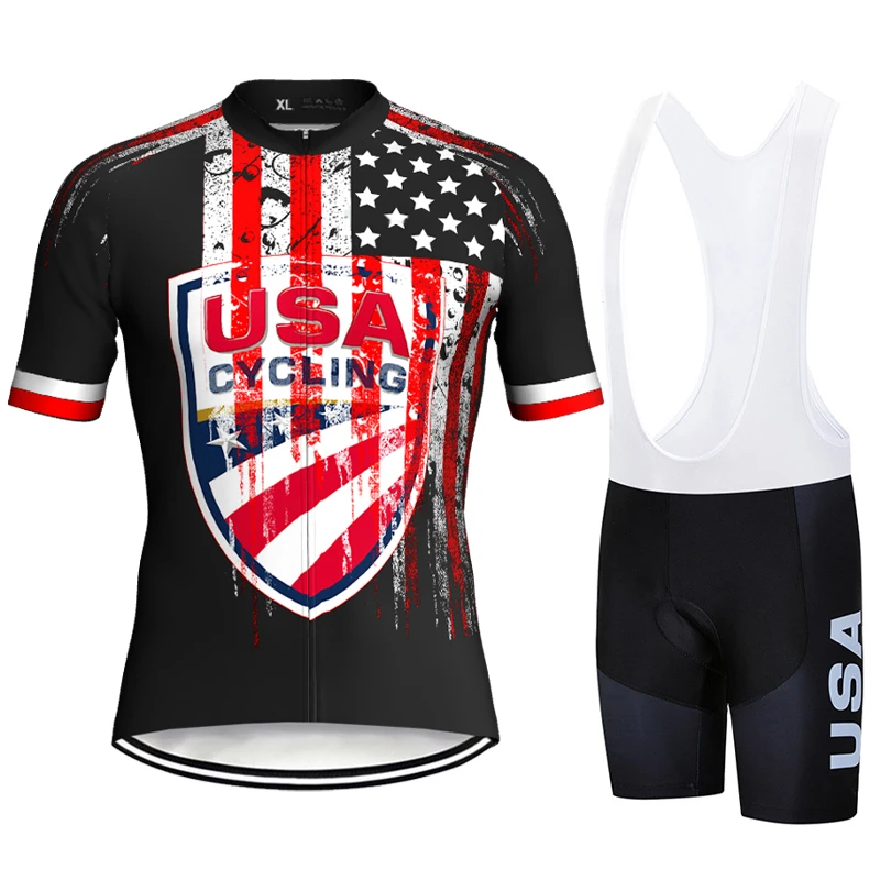 

Black Cycling Jersey Set for Men, MTB Race, Racing Bike, Sport Moto Suit, Bicycle Wear Jacket, Summer Clothes, USA