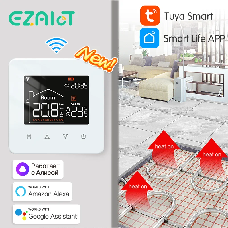 

Smart WiFi Thermostat for Electric Floor Heating Water Gas Boiler Tuya Digital Temperature Controller Alexa Google Home Yandex
