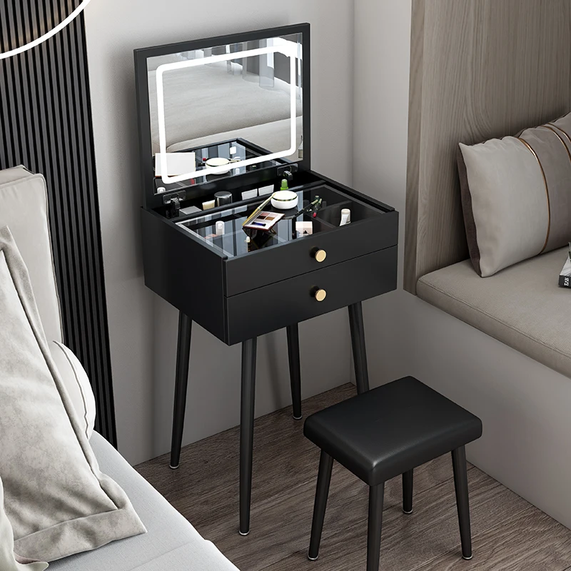 Rectangle Woman Dressers Bedroom Hairdresser Luxury Dressing Table Mirror Black European Style Schminktische Nordic Furniture
Rectangle Woman Dressers Bedroom Hairdresser Luxury Dressing Table Mirror Black European Style Schminktische Nordic Furniture