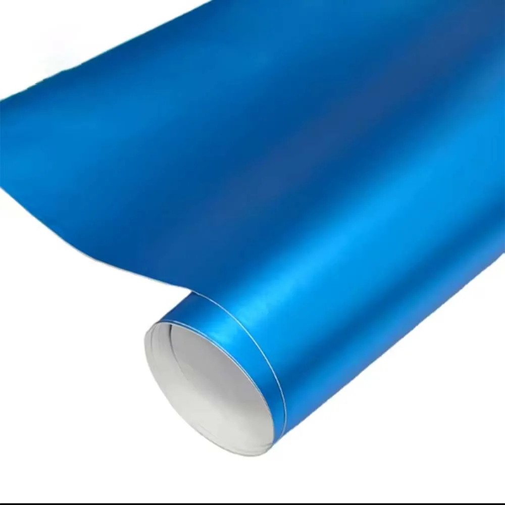 

Car Wrap Vinyl Film Super Matt Chrome Sky Blue High Quality PVC Material Low Tack Glue DIY Sticker Small Sizes