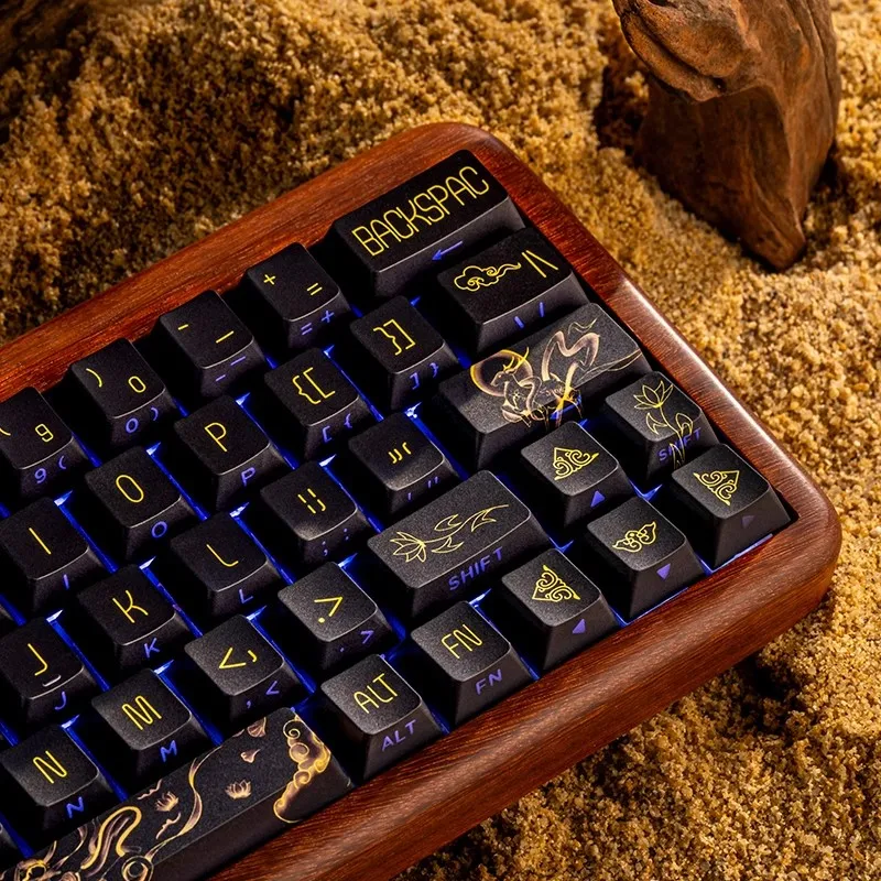 Dunhuang Road Key Cap Set OEM Profile Side Engraved PBT Transparent Keycap for Mechanical Keyboard Accessories Chinese Culture
Dunhuang Road Key Cap Set OEM Profile Side Engraved PBT Transparent Keycap for Mechanical Keyboard Accessories Chinese Culture