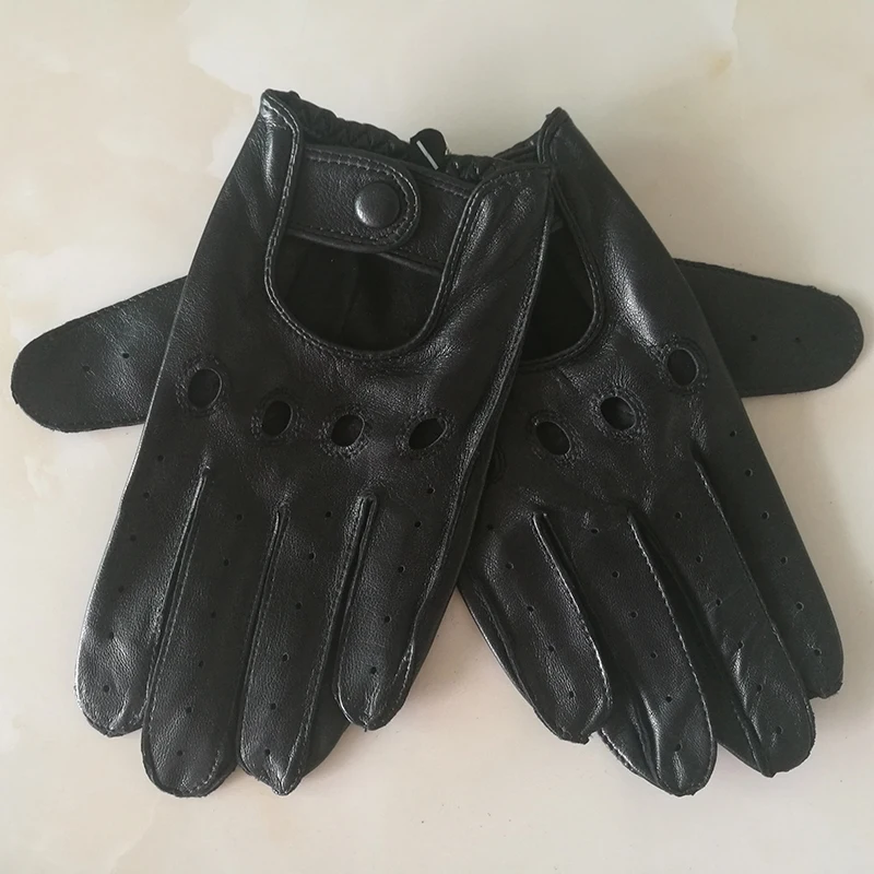 

Real Leather Gloves Male Spring Autumn Unlined Thin Cycling Driving Men Sheepskin Gloves Breathable Touchscreen M023W-1