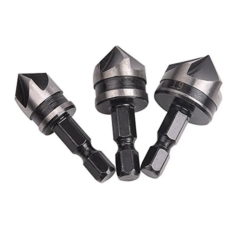 3 PCS 1/4Inch Hex 12/16/19Mm Countersink Bore Set For Wood Metal Quick Change Bit Easy To Use
3 PCS 1/4Inch Hex 12/16/19Mm Countersink Bore Set For Wood Metal Quick Change Bit Easy To Use