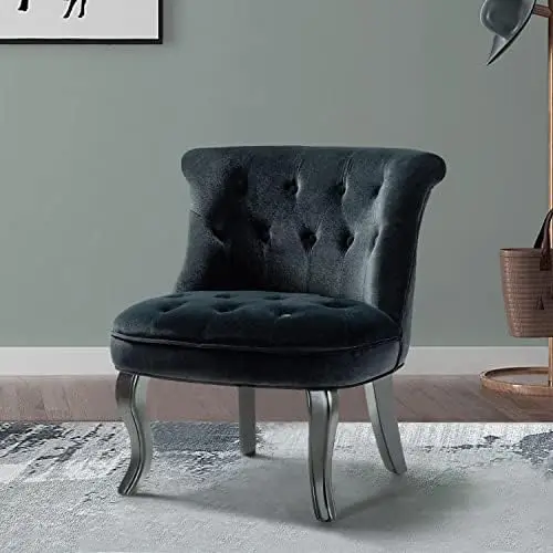 HOME Modern Velvet Armless Accent Chairs,Upholstered Fabric Button Single Sofa Chair with Wooden Legs for Living Room,Comfy Tuft
HOME Modern Velvet Armless Accent Chairs,Upholstered Fabric Button Single Sofa Chair with Wooden Legs for Living Room,Comfy Tuft